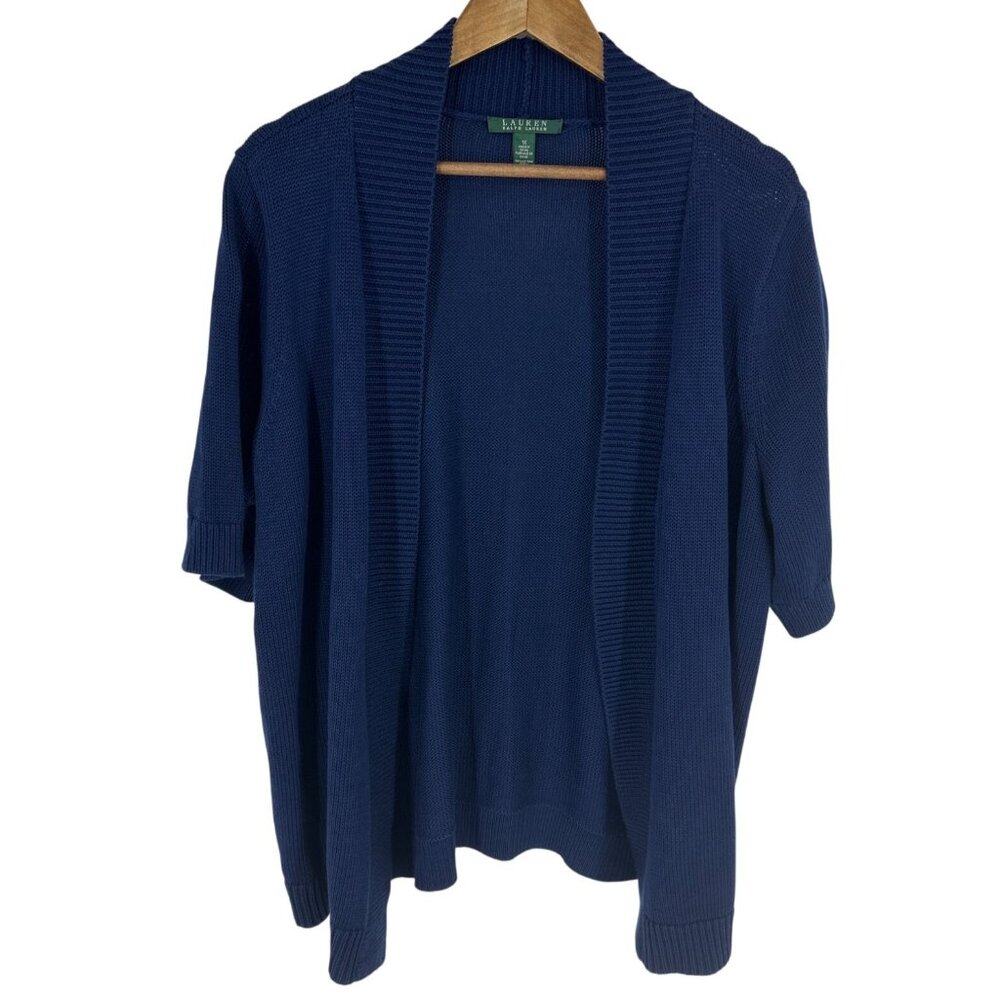 Lauren Ralph Lauren Women's Short Sleeve Open Front Cardigan Size 1X
